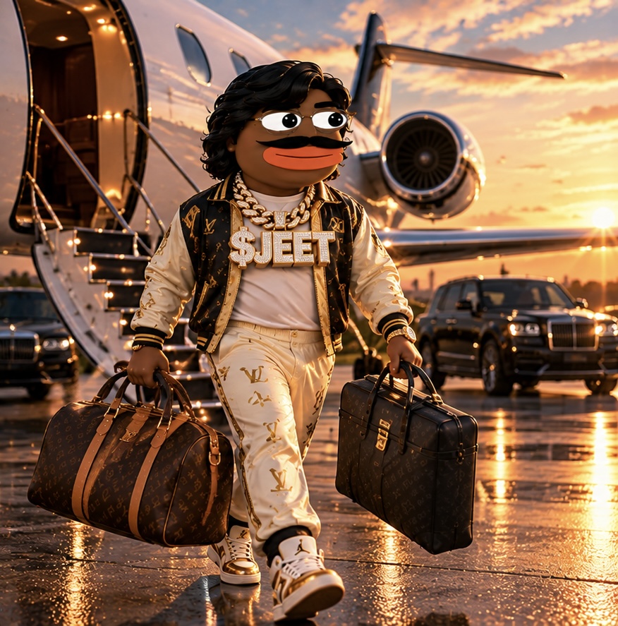 JEET carrying luxury bags beside his private jet